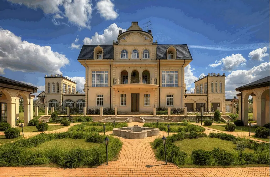 Классическая усадьба с фонтаном, фото 1