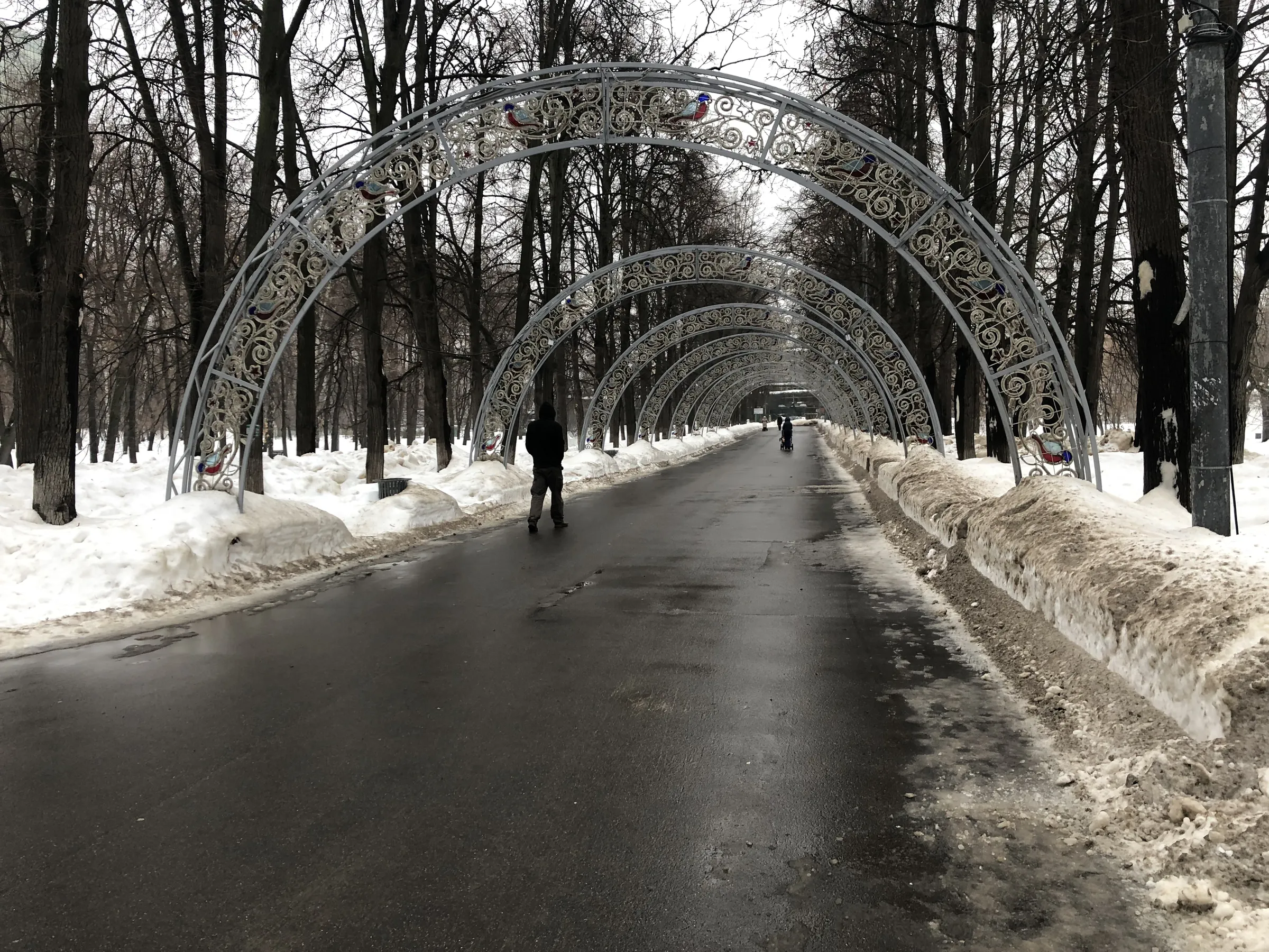 Зимний парк со статуей, фото 13