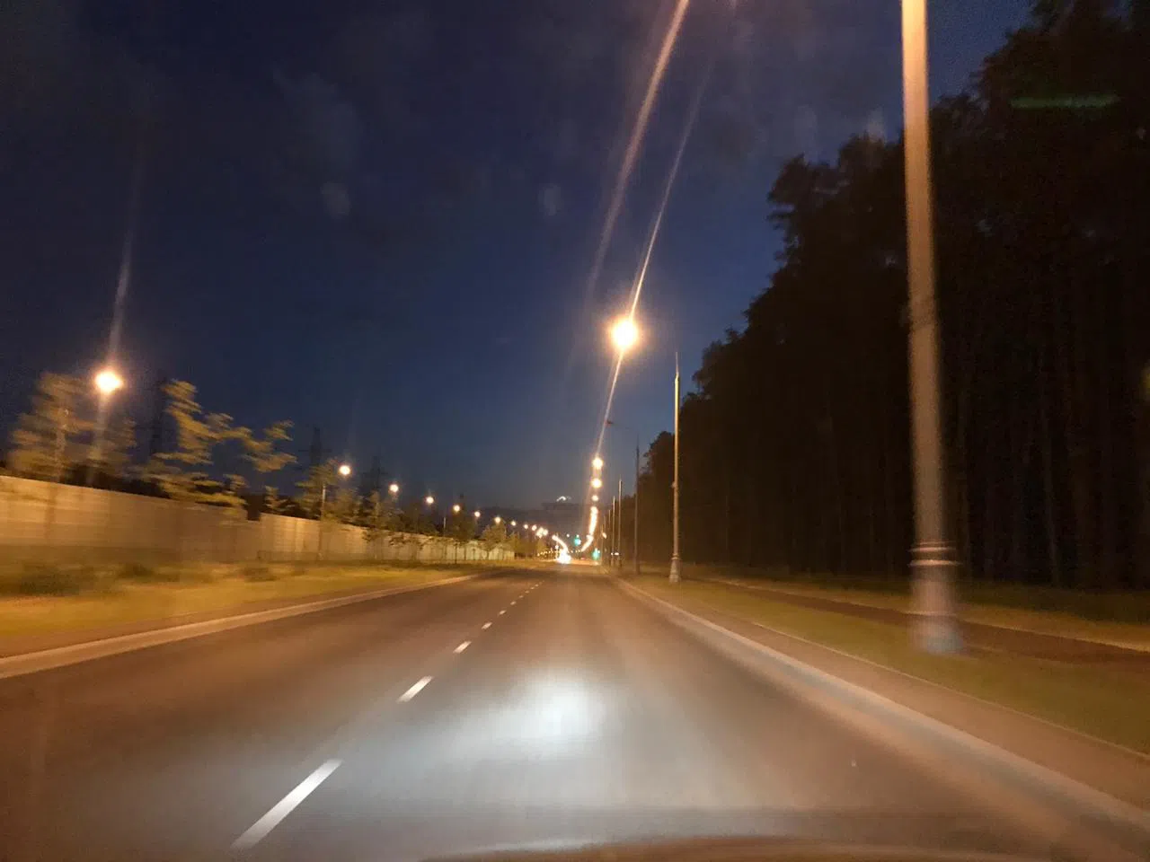 Ночное шоссе с фонарями, фото 7