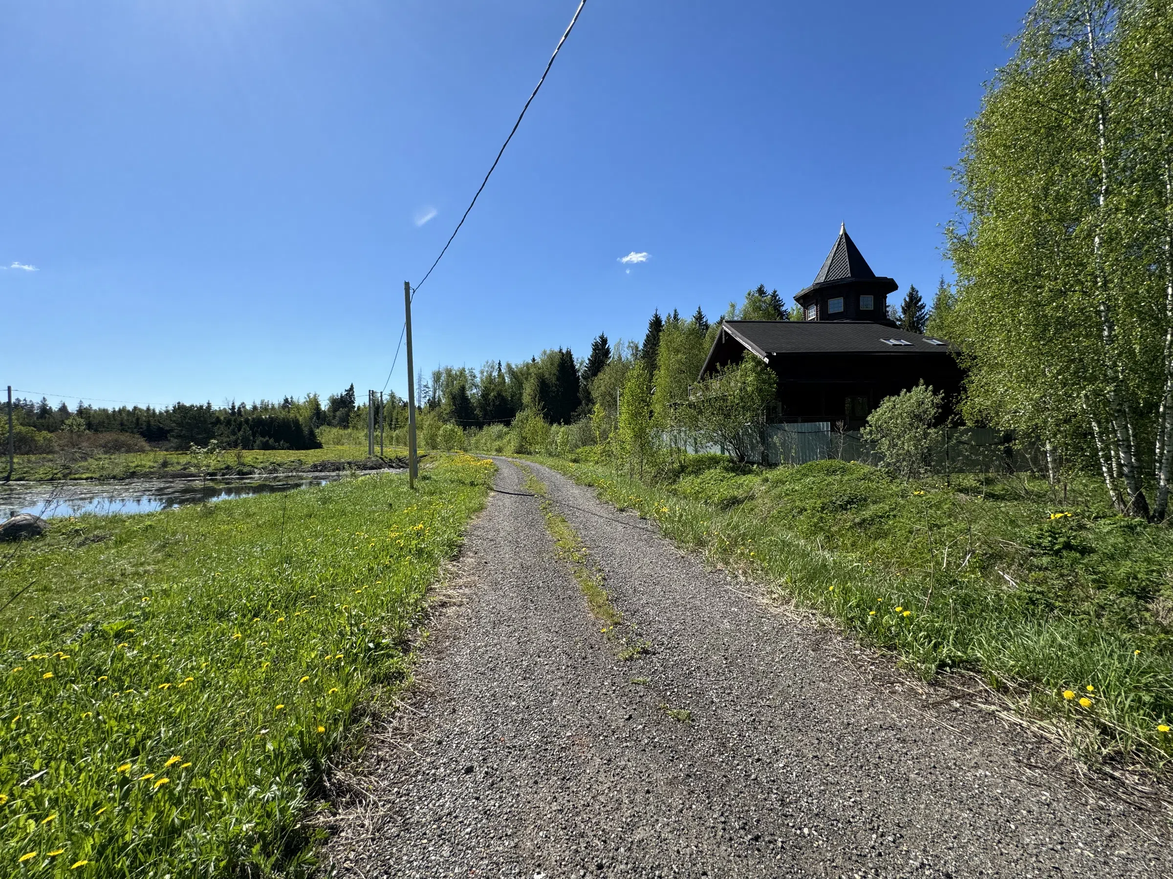 Загородное озеро с мостками, фото 11