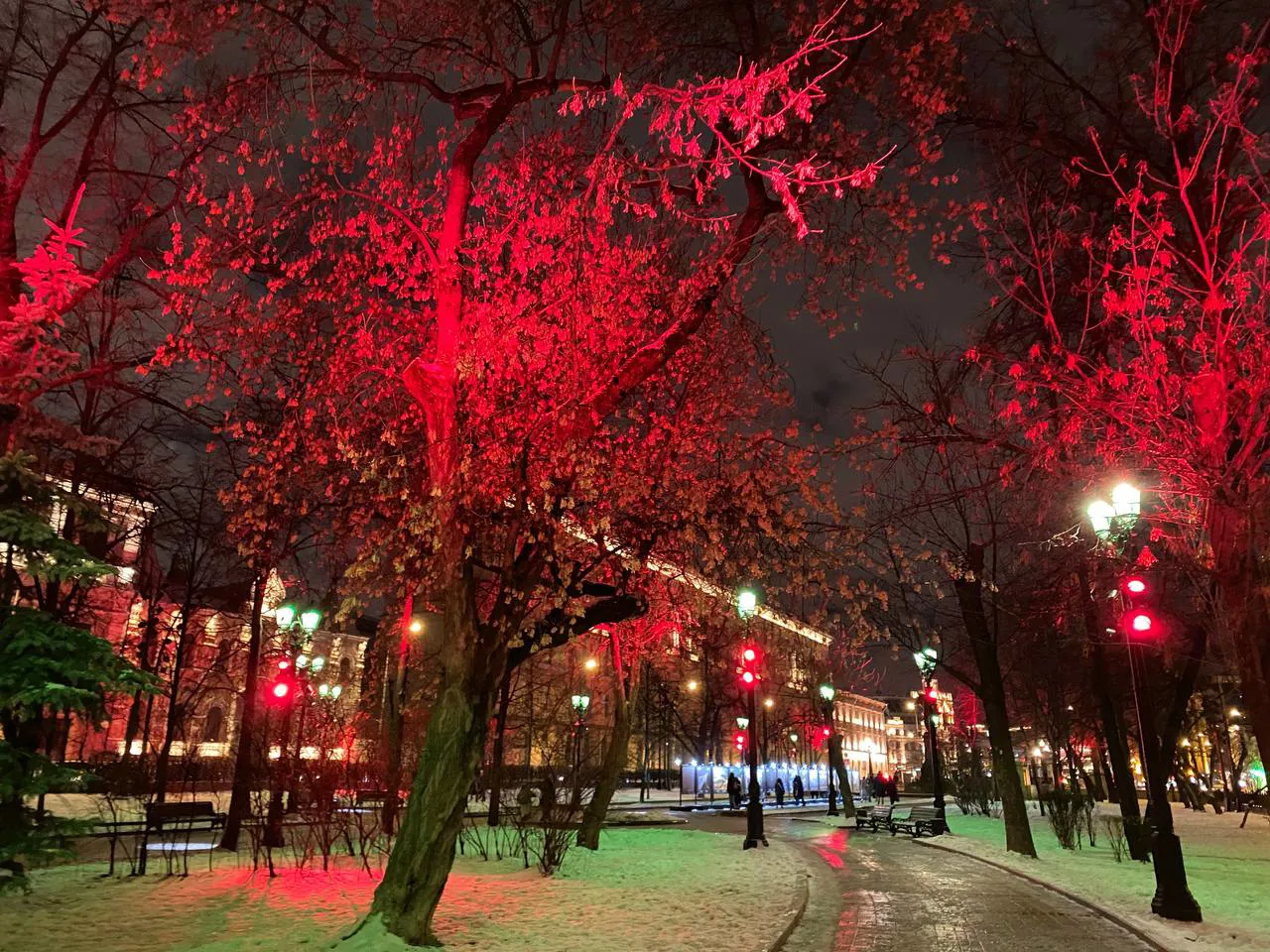 Городской парк в огнях, фото 1